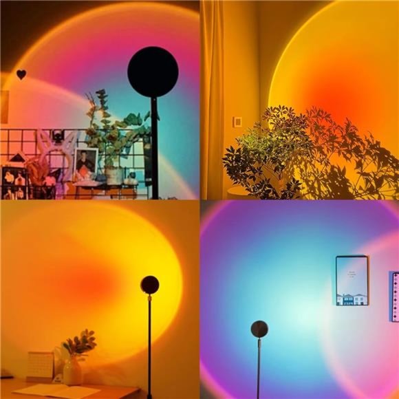 Sunset Lamp Night Light - 16 Colors & 4 Modes Sunset Projection Lamp with Remote - Picture 5 of 6